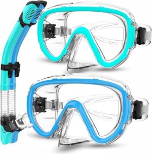 Bairuifu 2 Pack Dry Snorkel Mask Set for Adults