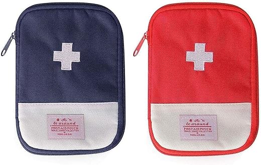 JIAKAI 2 Packs Empty First Aid Pouch 7x5 Inch