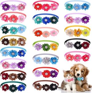 Asany 20 Pcs Dog Bow Ties Diamond Collars
