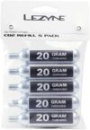 LEZYNE 20g Threaded CO2 Tire Cartridges – 5-Pack