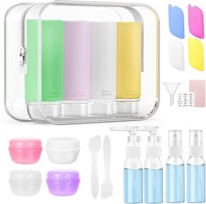 Muslish 21 Pack Leak Proof Silicone Travel Bottles Set