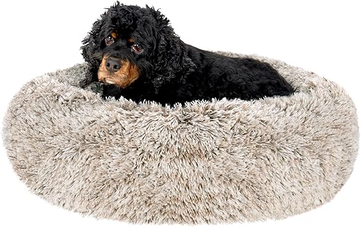 Furhaven 23" Round Calming Donut Dog Bed