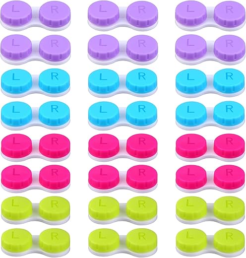 Elcoho 24 Pack Contact Lens Holder Box