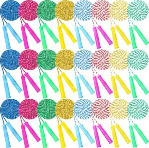 Aoriher 24 Pcs Adjustable Stripe Jump Ropes