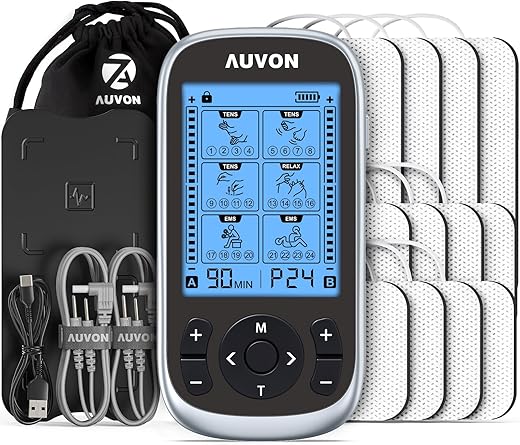 AUVON 3-in-1 TENS Unit Muscle Stimulator