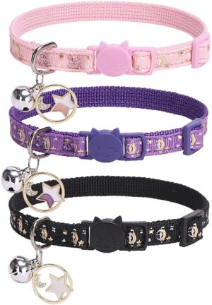 PUPTECK 3 Pack Luminous Cat Collar Set