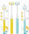 TEKINGMU 3 Sided Toddler Toothbrush, Soft Bristles