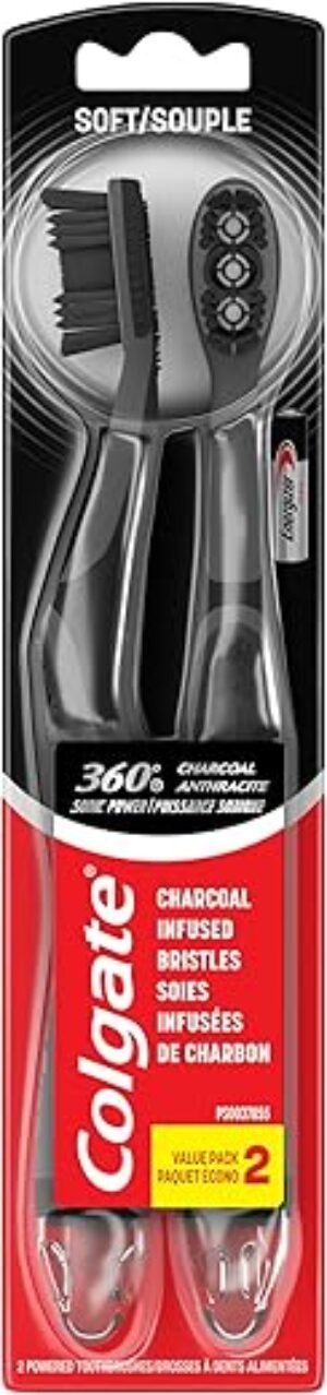 Colgate 360 Vibrate Charcoal Battery Toothbrush, Soft