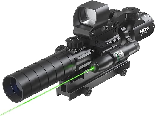 Pinty 4-in-1 Rifle Scope Combo, 3-9x32
