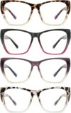 Yuluki 4 Pack Blue Light Blocking Reading Glasses +1.25