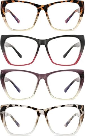 Yuluki 4 Pack Blue Light Blocking Reading Glasses +1.25