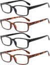 Kerecsen 4 Pack Spring Hinges Reading Glasses