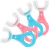 ANOOVV 4 Pack U Shaped Kids Toothbrush, Soft Silicone Brush Head