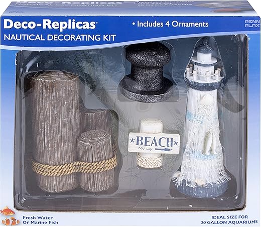 Penn-Plax 4-Piece Nautical & Beach Aquarium Kit