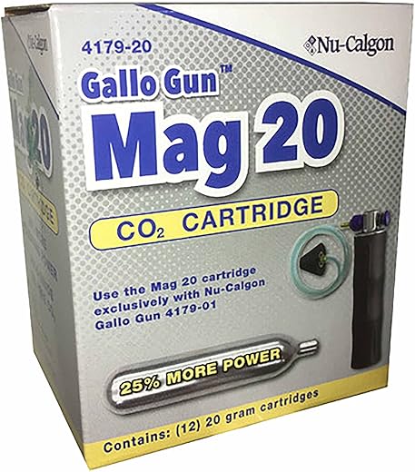 Nu-Calgon 4179-20 Includes 12 Mag 20 CO2 Cartridges