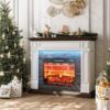 LGHM 44″ LED Electric Fireplace With Mantel