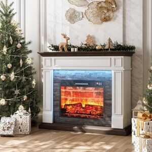 LGHM 44″ LED Electric Fireplace With Mantel