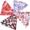 PET SHOW 4Pcs Small Dog Bandanas Cherry Blossoms