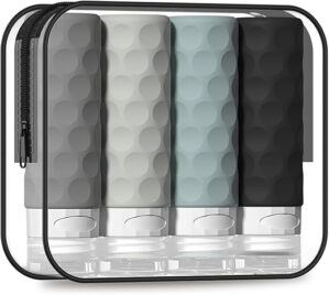 Silevoler 4pcs TSA Approved Silicone Travel Bottles