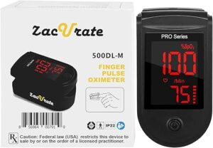Zacurate 500DL-M Medical Pulse Oximeter, Black