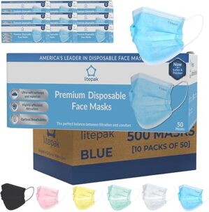 Litepak 500pcs Premium Disposable Face Mask 3ply