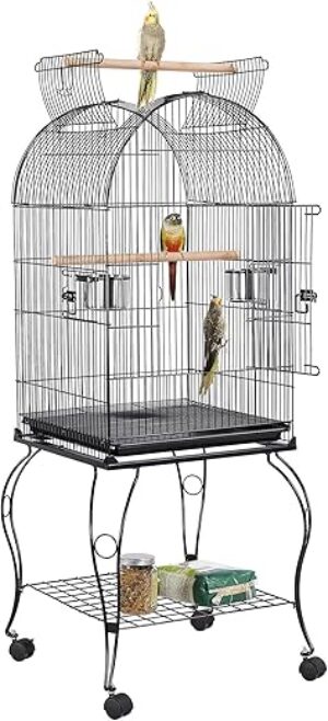 Yaheetech 59-Inch Rolling Standing Bird Cage