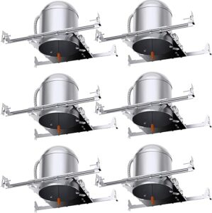 Sunco Lighting 6 Pack 6 Inch Recessed Lighting Housing