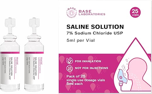 BASE LABORATORIES 7% Saline Solution For Nebulizer Machine
