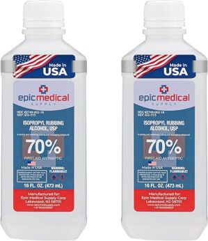 Epic Medical Supply 70% Isopropyl Alcohol, 16 oz. Bottle