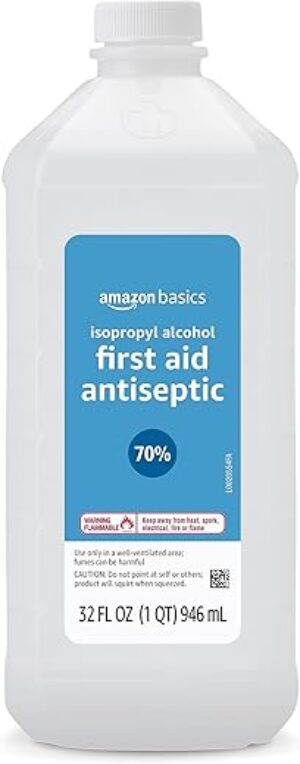 Amazon Basics 70% Isopropyl Alcohol Antiseptic, Unscented, 32 Fl Oz