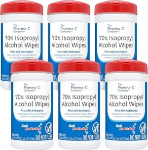 Pharma-C-Wipes 70% Isopropyl Alcohol Wipes, 6 Pack