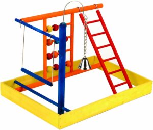 JW Activitoys Wood Play Gym Bird Toy