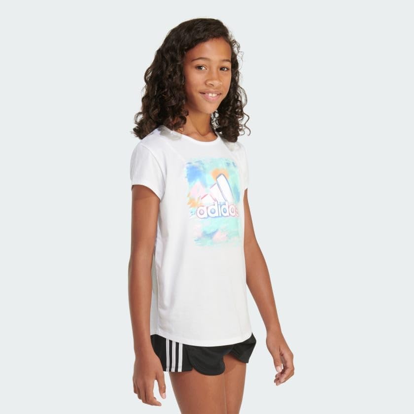 adidas Girls' Short Sleeve Scoop Neck Tee - Image 3