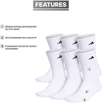 adidas Men's Cushioned Crew Socks (6 Pairs) - Image 2
