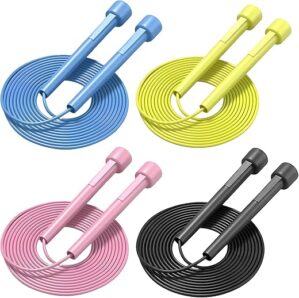 Sufeasdf Adjustable Tangle Free Jump Rope Set