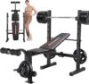 OPPSDECOR Adjustable Weight Bench With Squat Rack