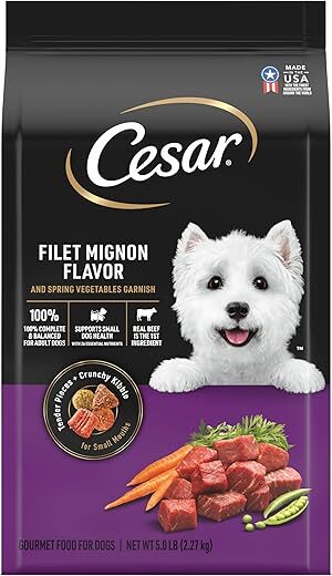 Cesar Adult Small Breed Dog Food, Filet Mignon Flavor, 5 lb. Bag