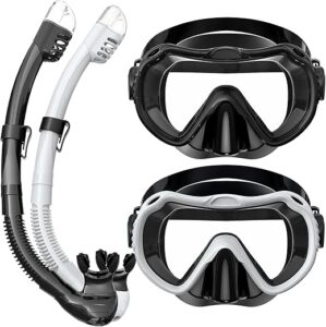 Vmkfuler Adult Snorkel Gear, 180° Panoramic Mask