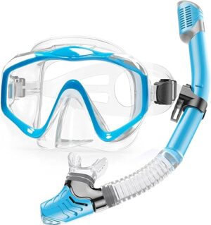 Seatheway Adult Snorkel Set, Panoramic Swim Mask