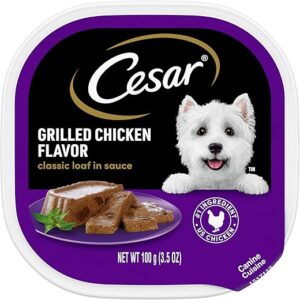 Cesar Adult Wet Dog Food, Grilled Chicken, 3.5 oz, Pack of 24