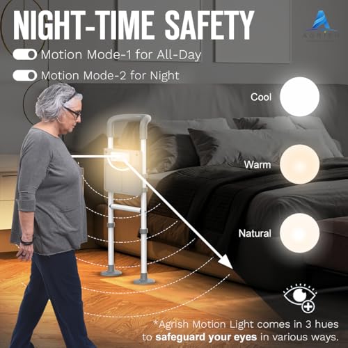 Agrish Bed Rails For Elderly With Motion Light - Image 2