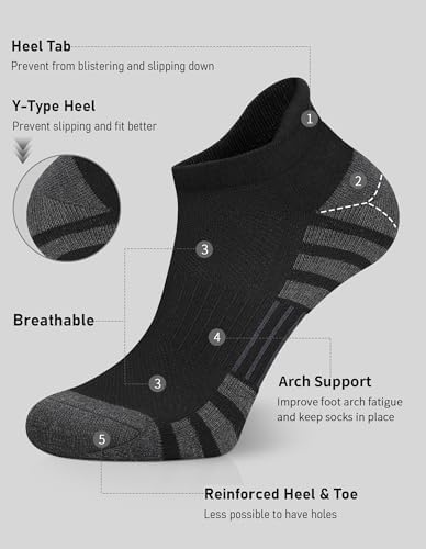 Airacker Ankle Running Socks Cushioned Breathable (6 Pairs) - Image 2