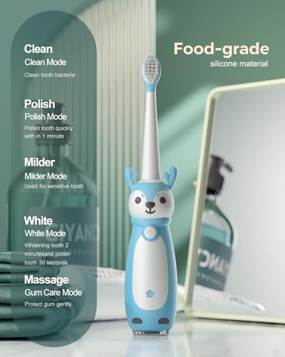 AJELU Kids Electric Toothbrush, 3 Modes, Waterproof - Image 2