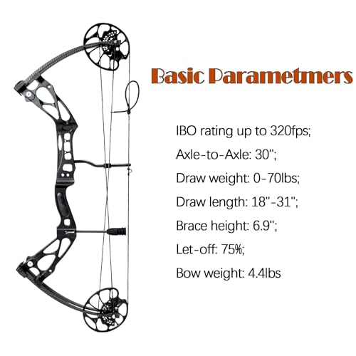 AKCHOER Adjustable Hunting Compound Bow Set 30-70 lbs - Image 3