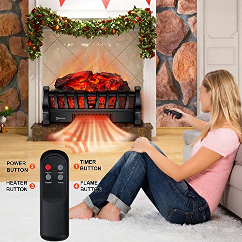 Alpaca Electric Fireplace Logs Heater With Remote - Image 3