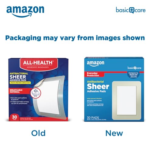 Amazon Basic Care Antibacterial Sheer Adhesive Pad Bandages - Image 2