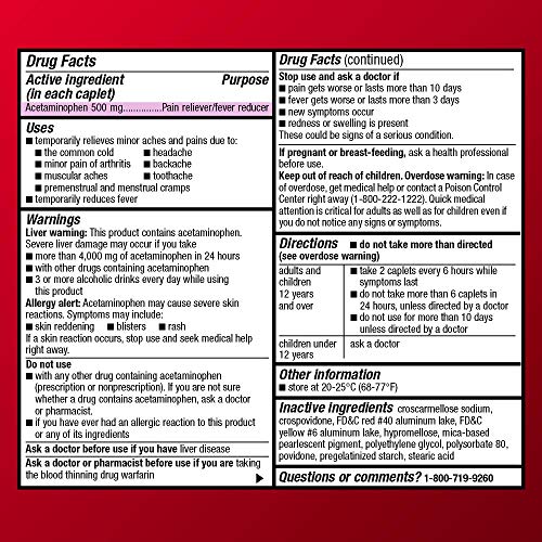 Amazon Basic Care Rapid Release Acetaminophen Caplets 500 mg - Image 5