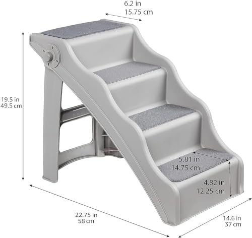 Amazon Basics Foldable Non-Slip Pet Steps, Grey - Image 3