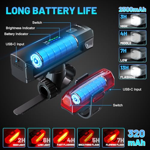 APECYC 1200 Lumen Rechargeable Bike Lights Set - Image 3