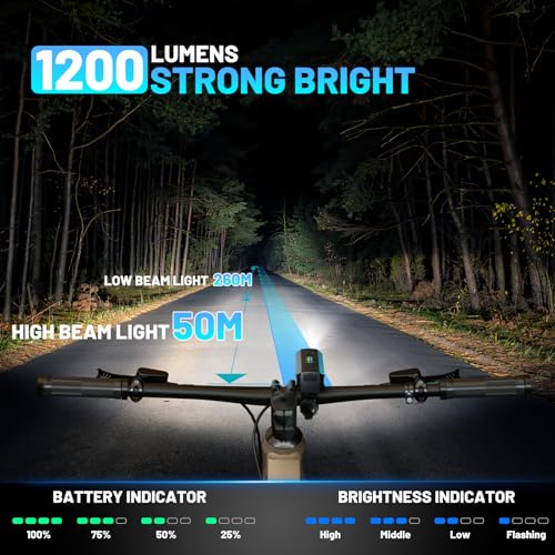 APECYC 1200 Lumen Rechargeable Bike Lights Set - Image 2